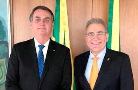 Jair Bolsonaro con Marcelo Queiroga