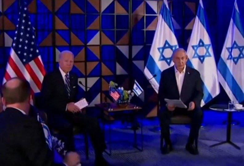 Biden e Netanyahu durante il loro colloquio