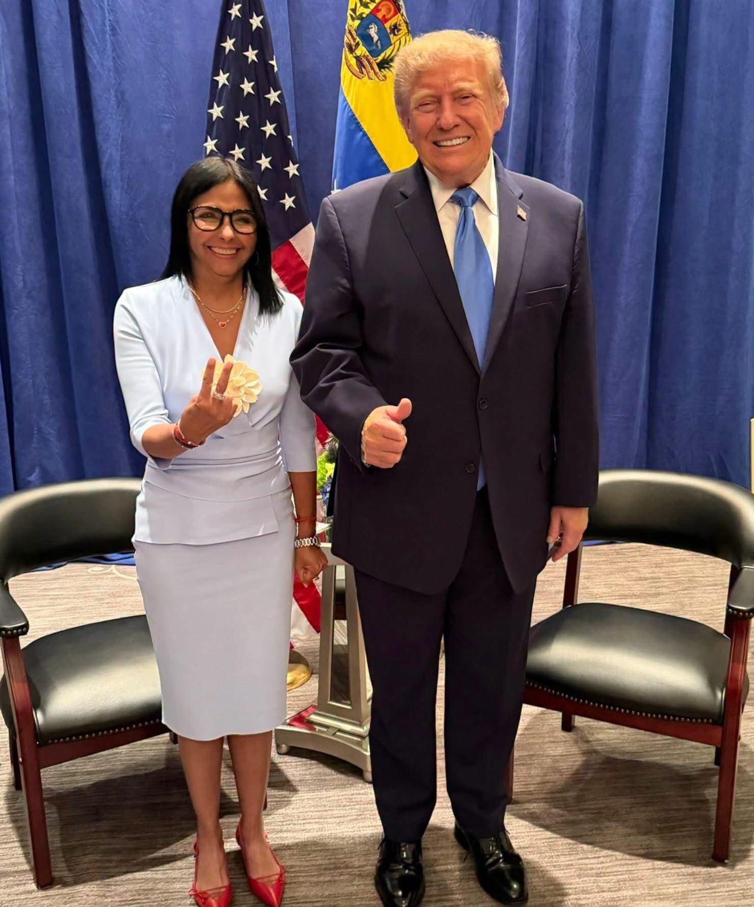 Donald Trump e Delcy Rodriguez